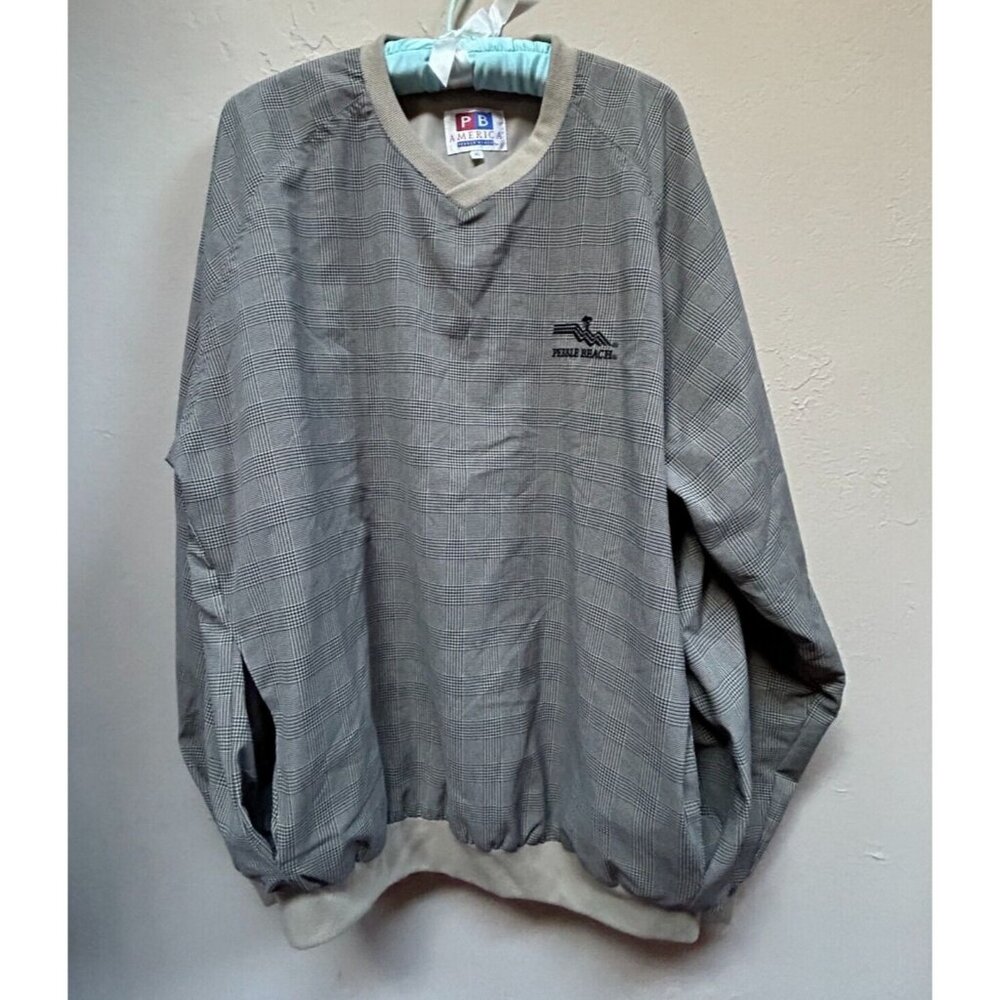 Vintage Classic Pebble Beach Golf Pullover Windbreaker Long Sleeve Mens XL USA